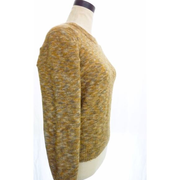 Madewell Space Dye Pleat Sleeve Pullover Sweater Brown Heathered Size Small - Picture 2 of 7